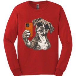 Boxer Selfie Dog Long Sleeve Shirt Gift For Dog Lover