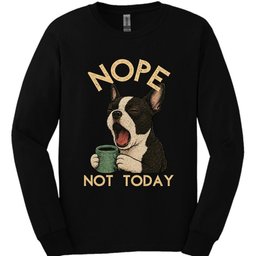 Boston Terrier Not Today Long Sleeve Shirt Gift For Dog Lover