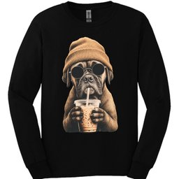 Boxer Hipster Dog Long Sleeve Shirt Gift For Dog Lover