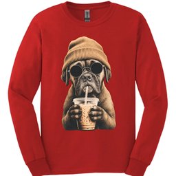 Boxer Hipster Dog Long Sleeve Shirt Gift For Dog Lover