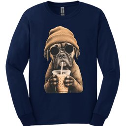 Boxer Hipster Dog Long Sleeve Shirt Gift For Dog Lover