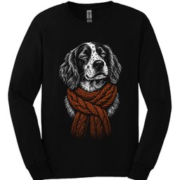 Brittany Spaniel Winter Dog Long Sleeve Shirt Gift For Dog Lover