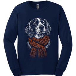 Brittany Spaniel Winter Dog Long Sleeve Shirt Gift For Dog Lover
