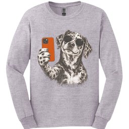 Catahoula Leopard Selfie Dog Long Sleeve Shirt Gift For Dog Lover