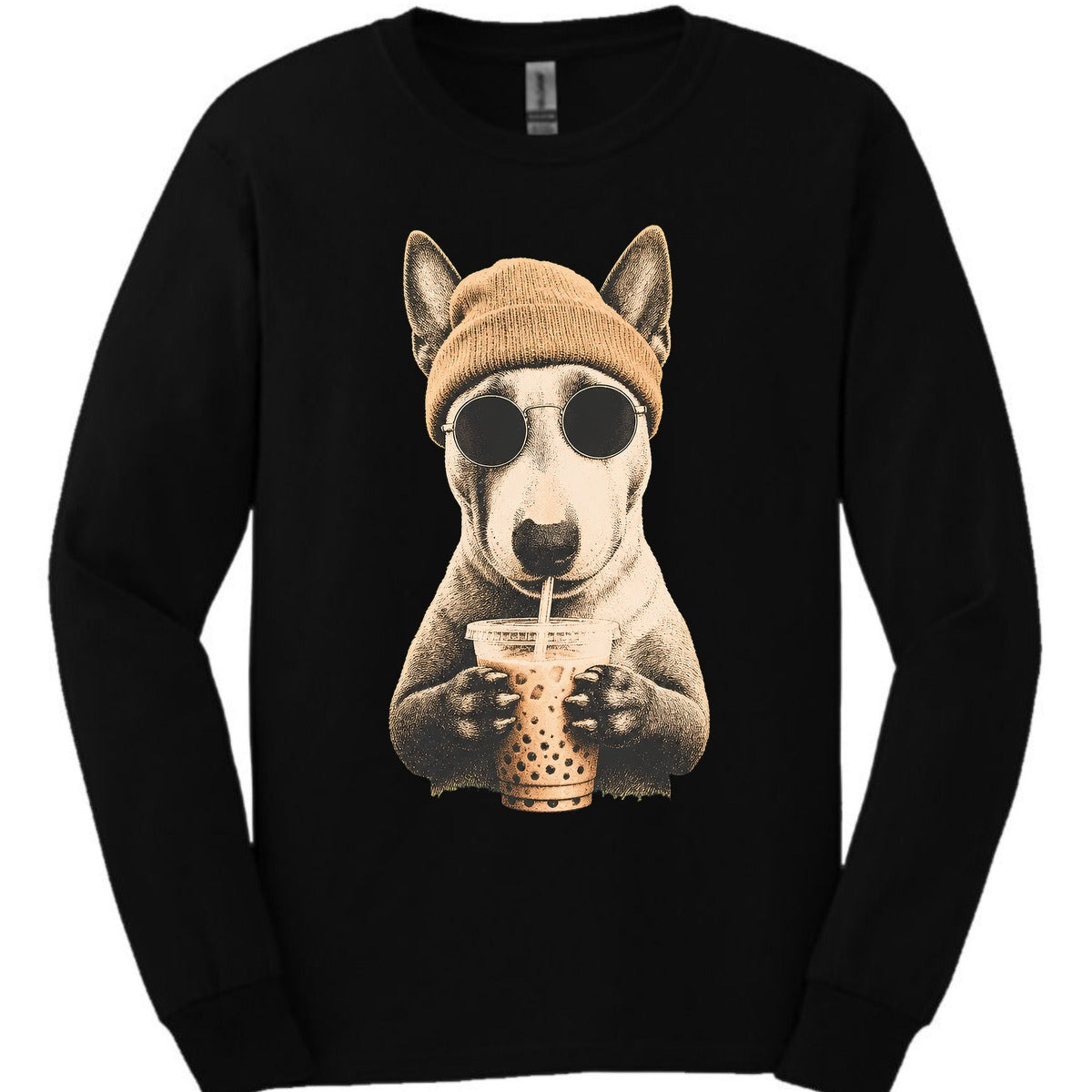 Bull Terrier Hipster Dog Long Sleeve Shirt Gift For Dog Lover