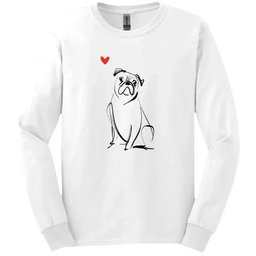 Boxer Sketch Dog Long Sleeve Tee Gift For Dog Lover
