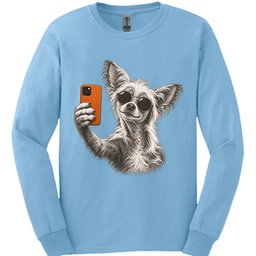 Chinese Crested Selfie Dog Long Sleeve Shirt Gift For Dog Lover