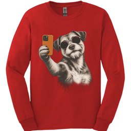Border Terrier Selfie Dog Long Sleeve Shirt Gift For Dog Lover