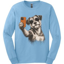 Border Terrier Selfie Dog Long Sleeve Shirt Gift For Dog Lover