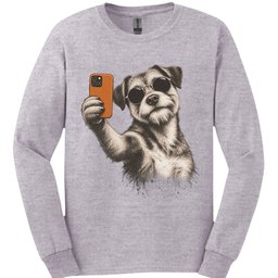 Border Terrier Selfie Dog Long Sleeve Shirt Gift For Dog Lover