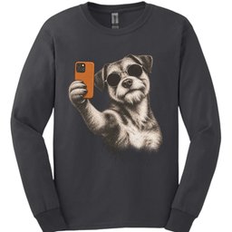 Border Terrier Selfie Dog Long Sleeve Shirt Gift For Dog Lover