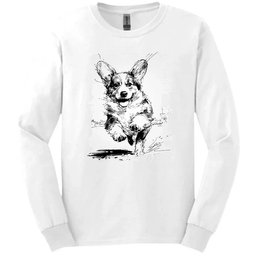Corgi Running Dog Long Sleeve Tee Gift For Dog Lover