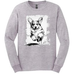 Corgi Running Dog Long Sleeve Tee Gift For Dog Lover