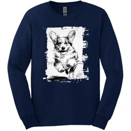 Corgi Running Dog Long Sleeve Tee Gift For Dog Lover