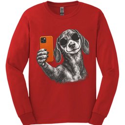 Dachshund Selfie Dog Long Sleeve Shirt Gift For Dog Lover