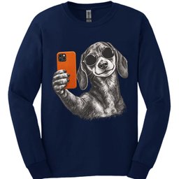 Dachshund Selfie Dog Long Sleeve Shirt Gift For Dog Lover