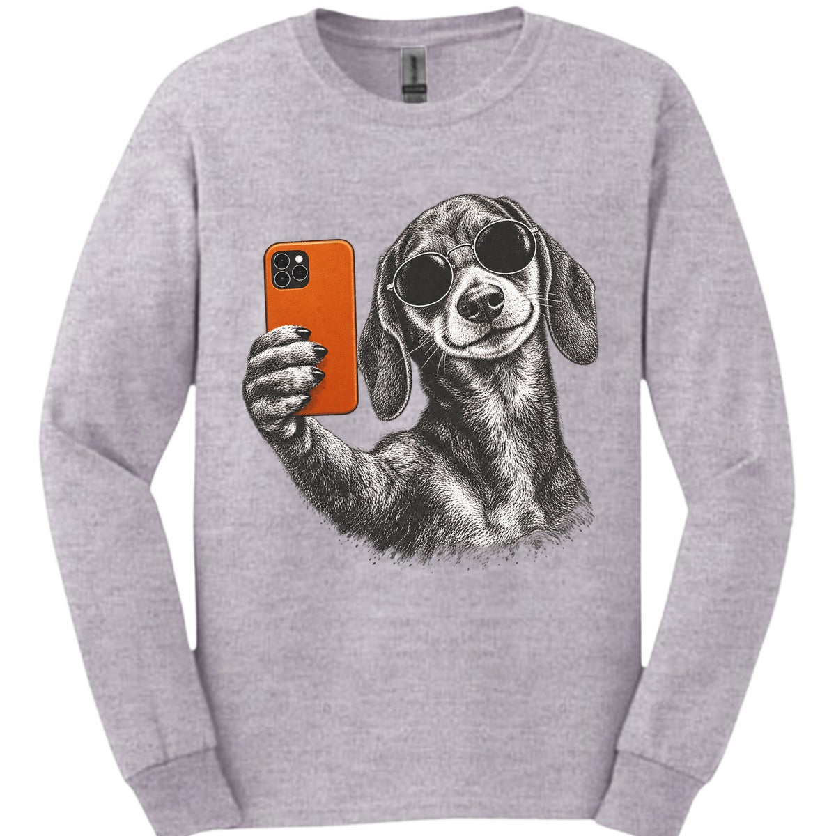 Dachshund Selfie Dog Long Sleeve Shirt Gift For Dog Lover