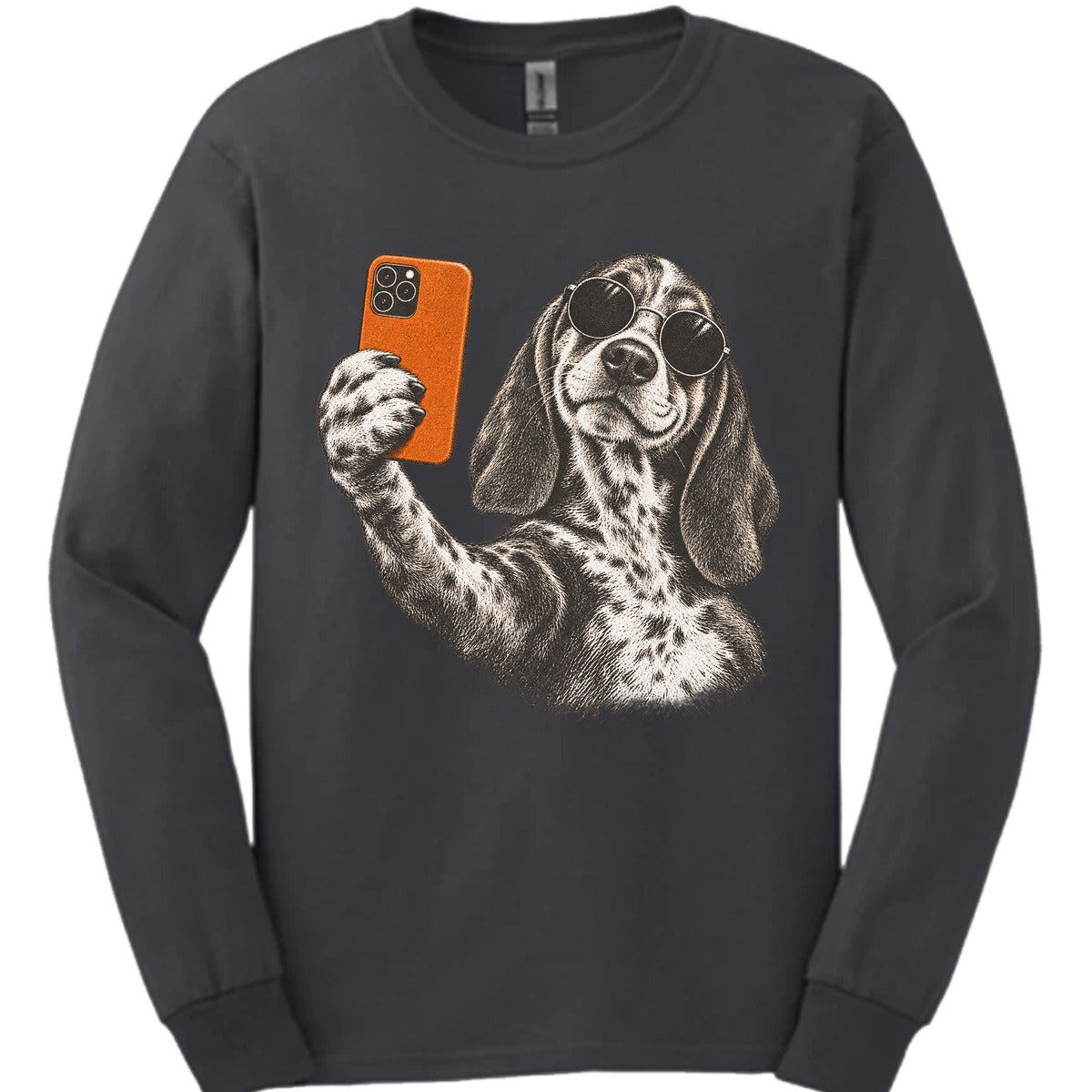 Coonhound Selfie Dog Long Sleeve Shirt Gift For Dog Lover