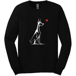 Doberman Sketch Dog Long Sleeve Tee Gift For Dog Lover
