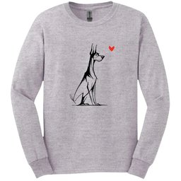 Doberman Sketch Dog Long Sleeve Tee Gift For Dog Lover