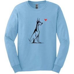 Doberman Sketch Dog Long Sleeve Tee Gift For Dog Lover
