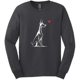 Doberman Sketch Dog Long Sleeve Tee Gift For Dog Lover