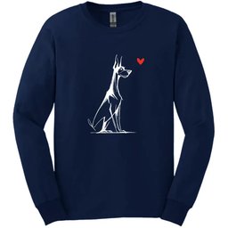 Doberman Sketch Dog Long Sleeve Tee Gift For Dog Lover