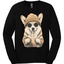 Corgi Hipster Dog Long Sleeve Shirt Gift For Dog Lover