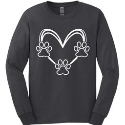 Dog Paw Heart Long Sleeve Shirt Gift For Dog Lover