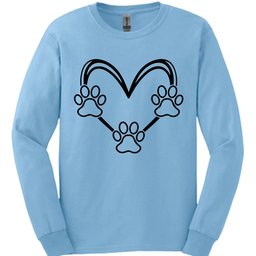 Dog Paw Heart Long Sleeve Shirt Gift For Dog Lover