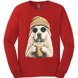 Great Pyrenees Hipster Dog Long Sleeve Shirt Gift For Dog Lover