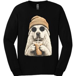Great Pyrenees Hipster Dog Long Sleeve Shirt Gift For Dog Lover