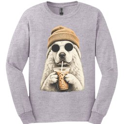 Great Pyrenees Hipster Dog Long Sleeve Shirt Gift For Dog Lover