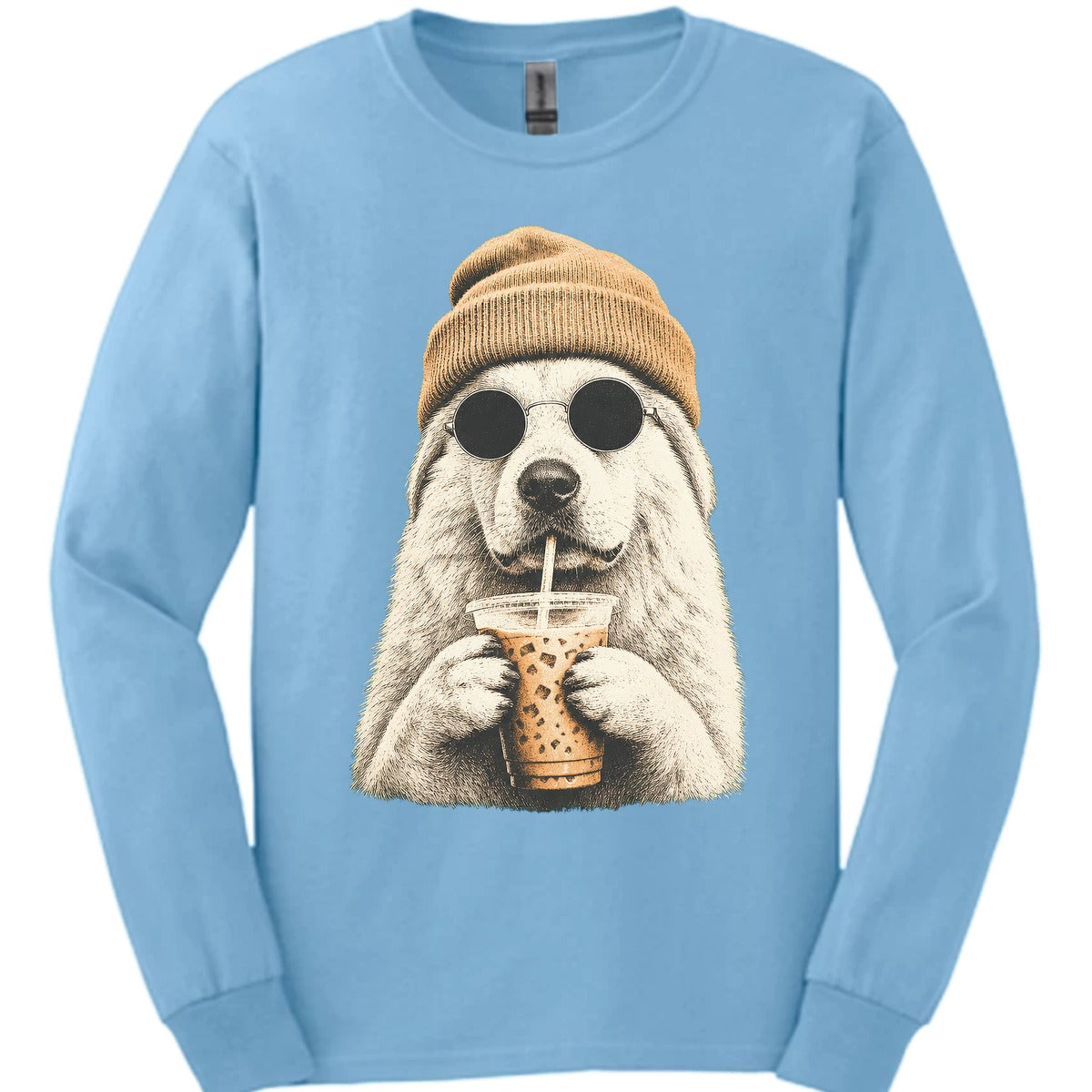 Great Pyrenees Hipster Dog Long Sleeve Shirt Gift For Dog Lover