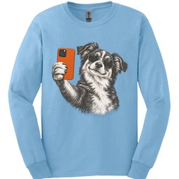 Miniature American Shepherd Selfie Dog Long Sleeve Shirt Gift For Dog Lover