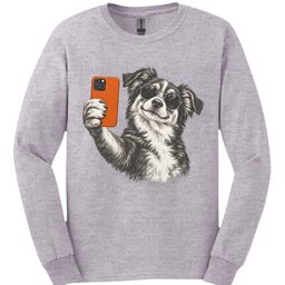 Miniature American Shepherd Selfie Dog Long Sleeve Shirt Gift For Dog Lover