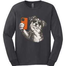 Miniature American Shepherd Selfie Dog Long Sleeve Shirt Gift For Dog Lover