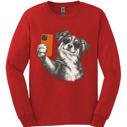 Miniature American Shepherd Selfie Dog Long Sleeve Shirt Gift For Dog Lover