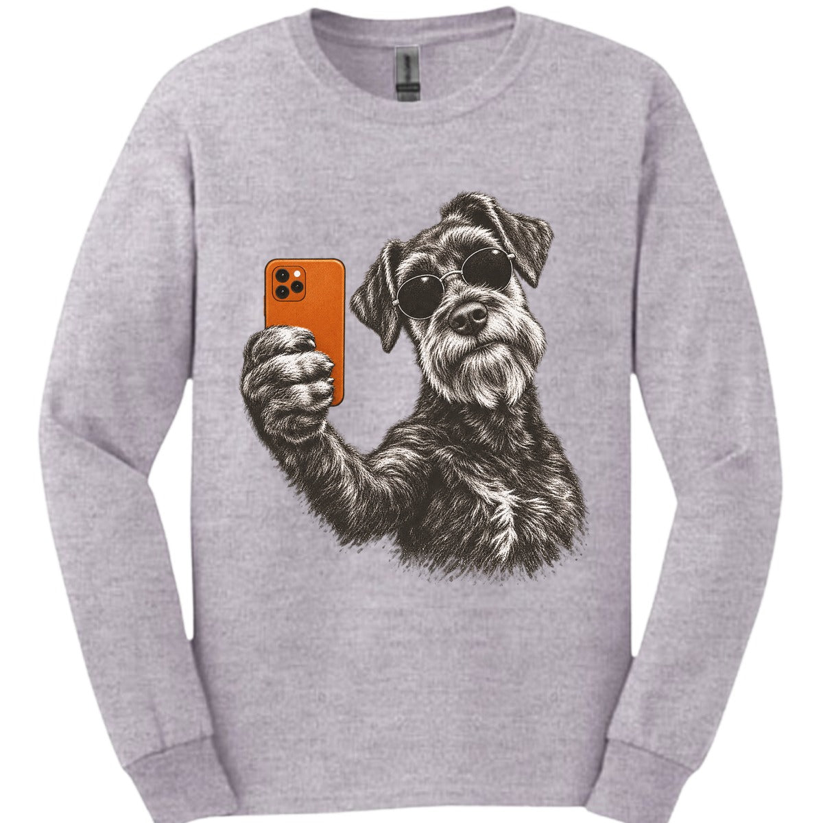 Giant Schnauzer Selfie Dog Long Sleeve Shirt Gift For Dog Lover