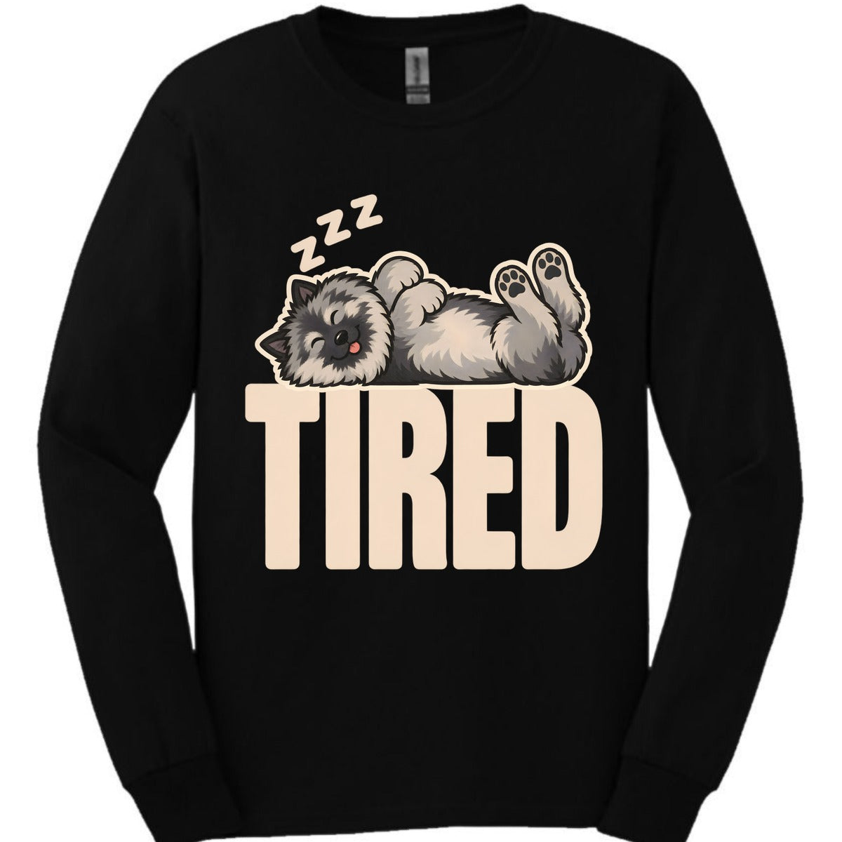 Keeshond Tired Dog Long Sleeve Shirt Gift For Dog Lover