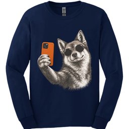 Finnish Spitz Selfie Dog Long Sleeve Shirt Gift For Dog Lover