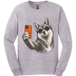 Finnish Spitz Selfie Dog Long Sleeve Shirt Gift For Dog Lover