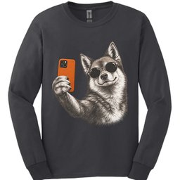 Finnish Spitz Selfie Dog Long Sleeve Shirt Gift For Dog Lover