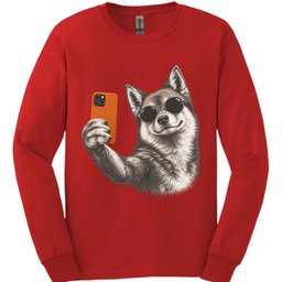Finnish Spitz Selfie Dog Long Sleeve Shirt Gift For Dog Lover