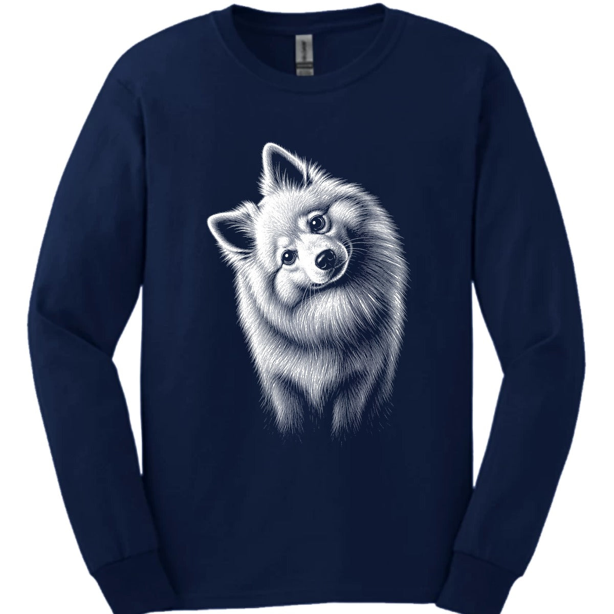 Japanese Spitz Tilted Dog Long Sleeve Shirt Gift For Dog Lover
