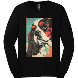 King Charles Cavalier Punk Dog Long Sleeve Shirt Gift For Dog Lover
