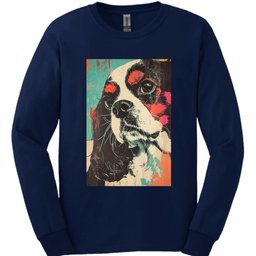 King Charles Cavalier Punk Dog Long Sleeve Shirt Gift For Dog Lover