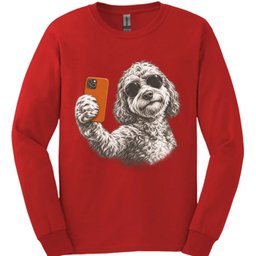 Labradoodle Selfie Dog Long Sleeve Shirt Gift For Dog Lover