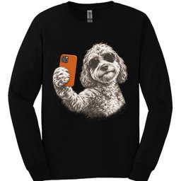 Labradoodle Selfie Dog Long Sleeve Shirt Gift For Dog Lover