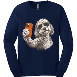Labradoodle Selfie Dog Long Sleeve Shirt Gift For Dog Lover